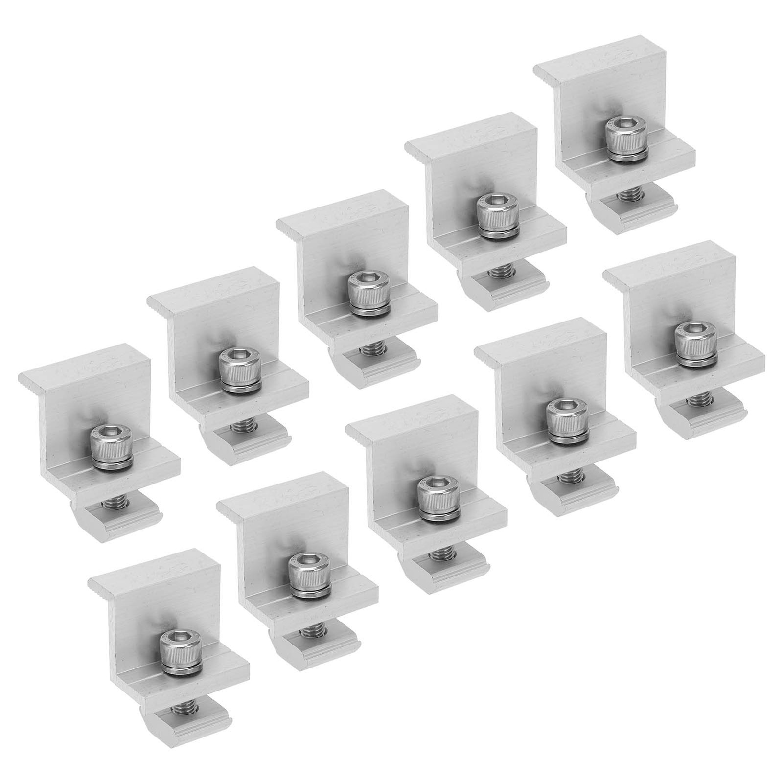 45mm/1.8in 10x Solar Mount Z Bracket Pressing Block PV Panel Rail End Grounding