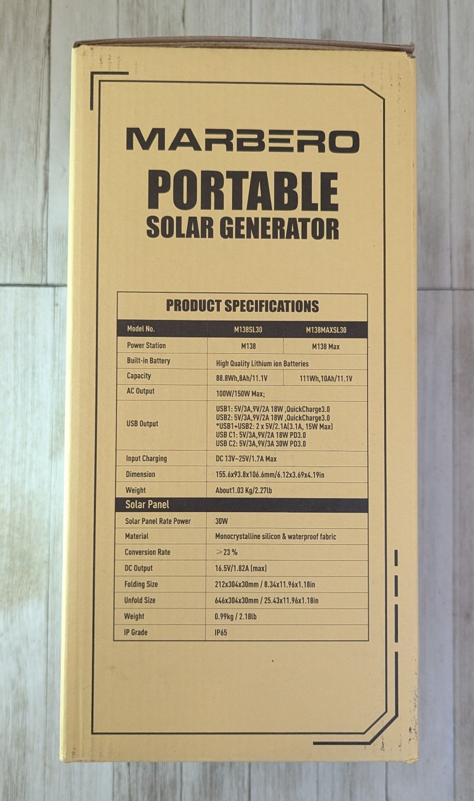 100W MARBERO Solar Generator Portable Power Station Brand New