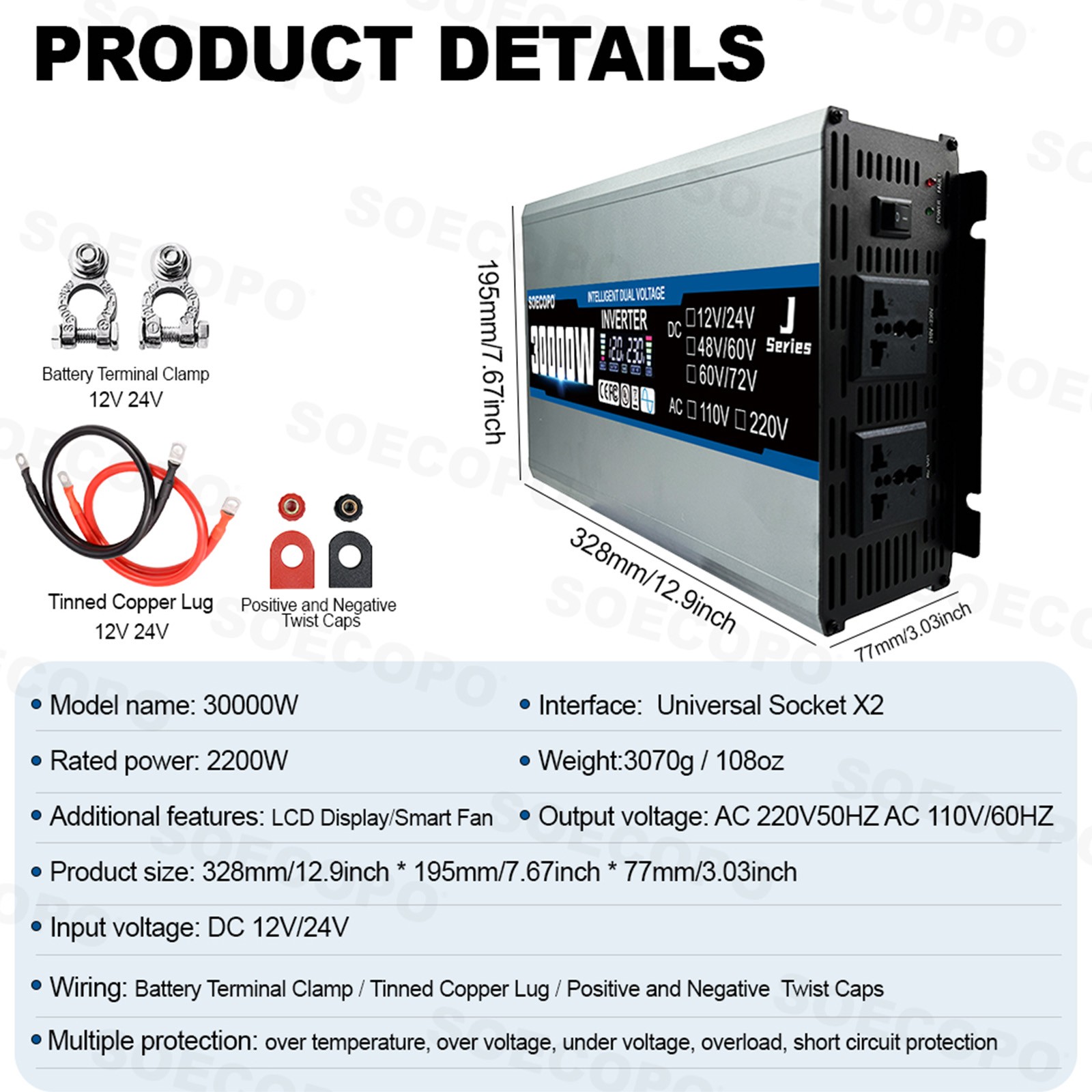 30000W High-Efficiency Solar Energy System | 300W Panel + Controller + Inverter