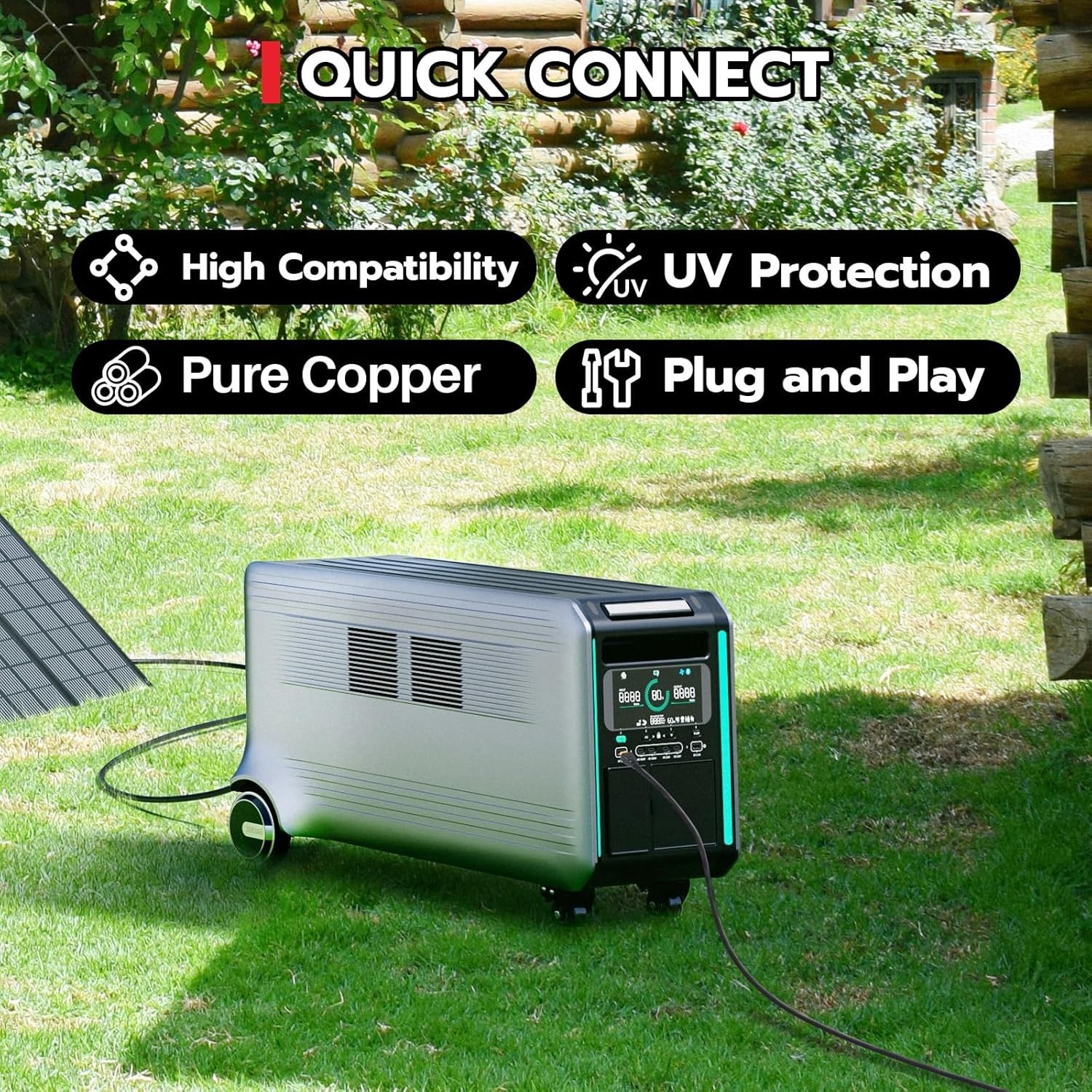 Solar Panel Connector Kit 6 in 1 Cable Solar Connector 14AWG Heavy-Duty Cable…