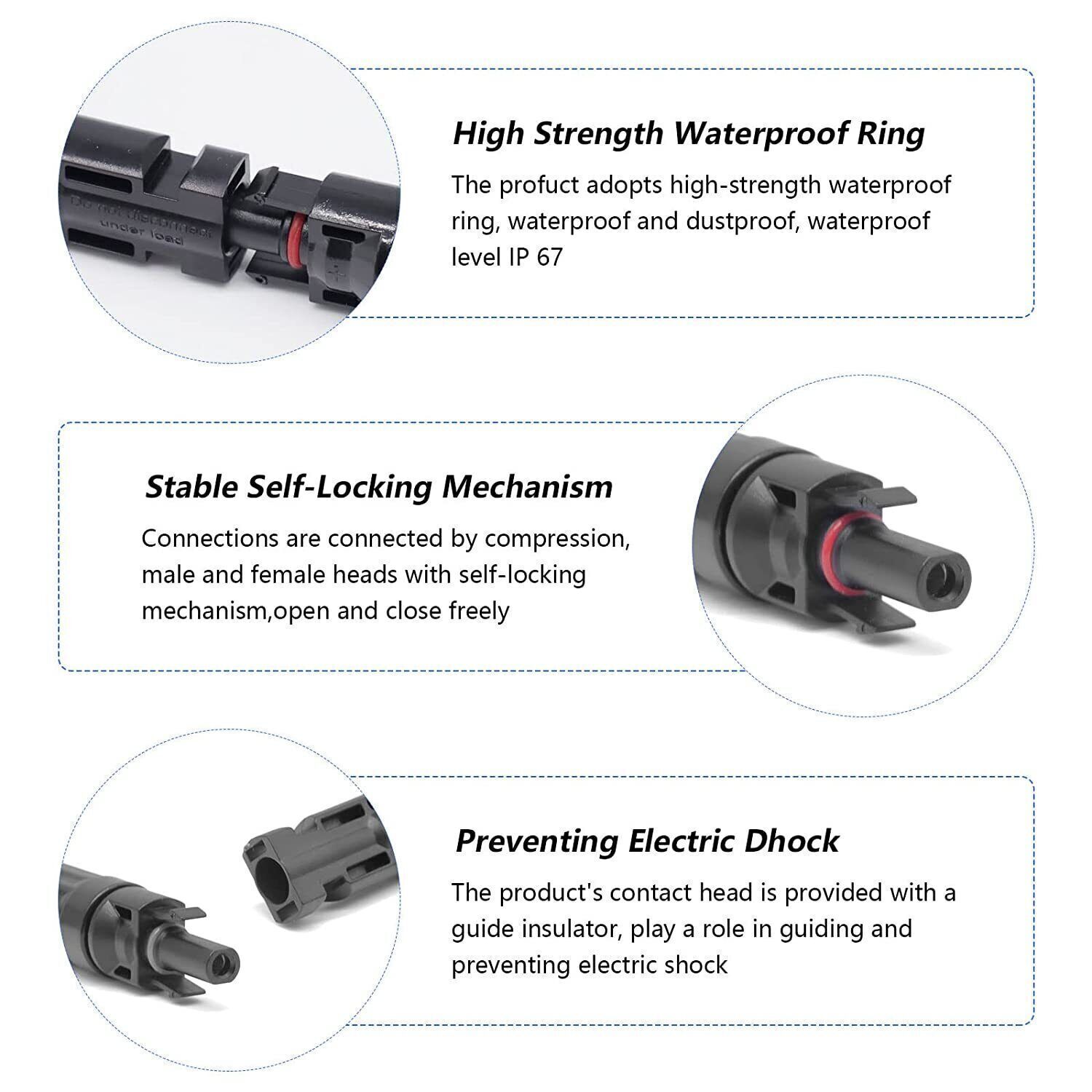 32A Quick Release Fuse Holder In-line Solar Panel Cable PV Connector 1000V DC