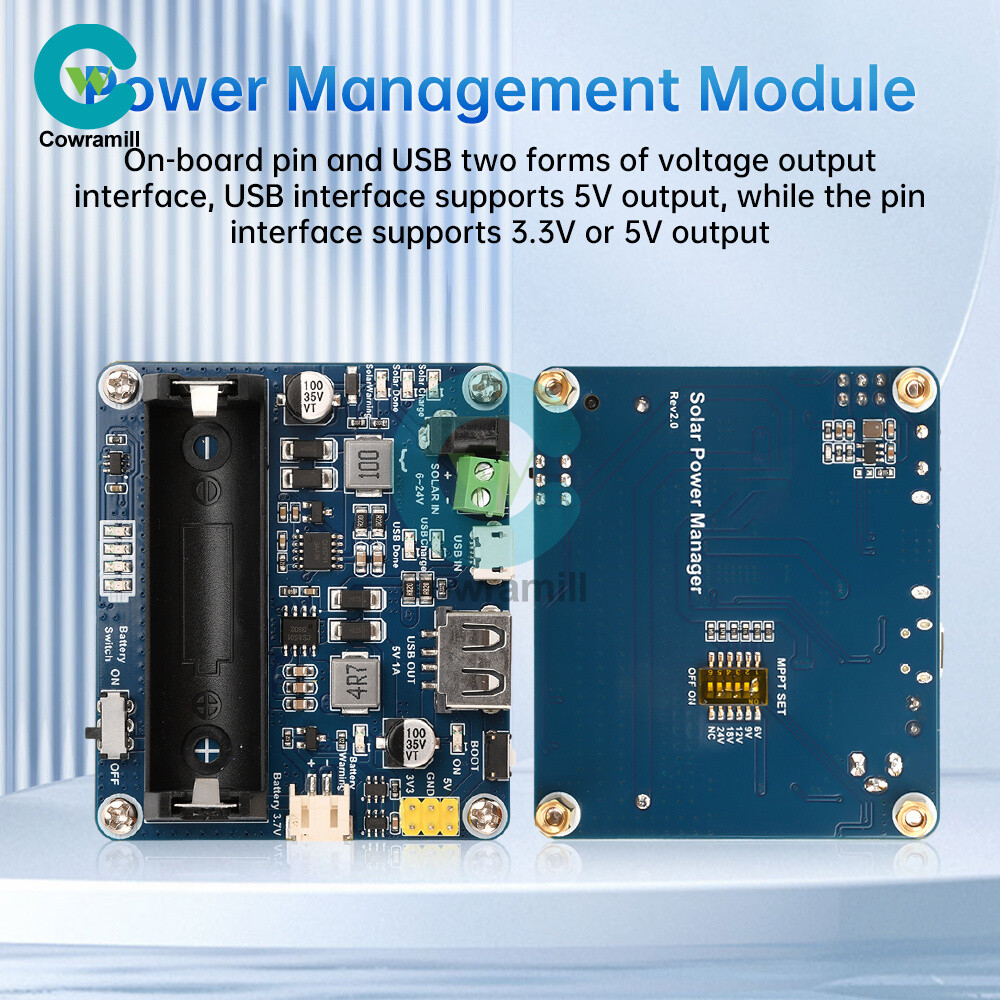 6V~24V Solar Panel Power Management Module Support MPPT 850mAh Li-ion Battery