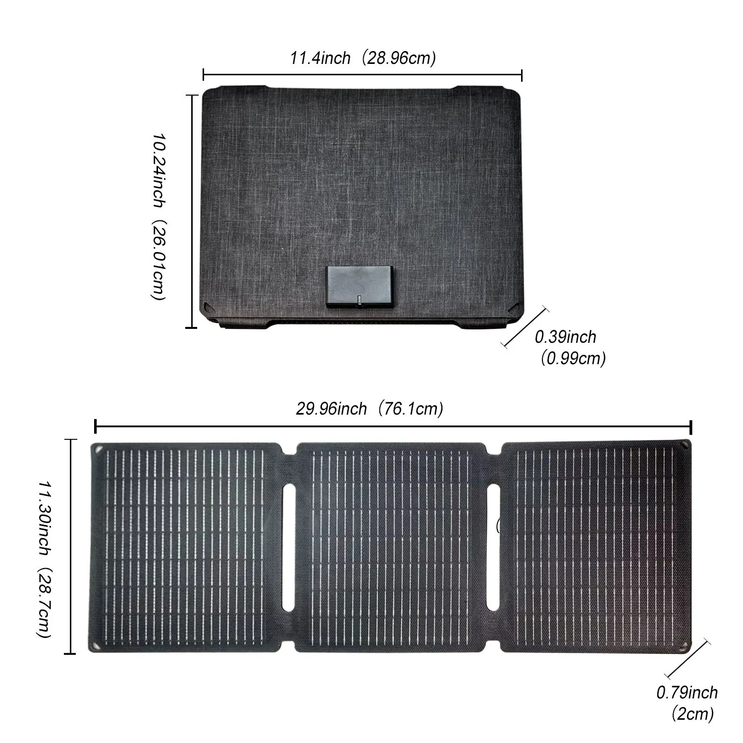 35W Portable Solar Panel with 1 USB Port 1 Type C Fast Charge ETFE Solar Panel