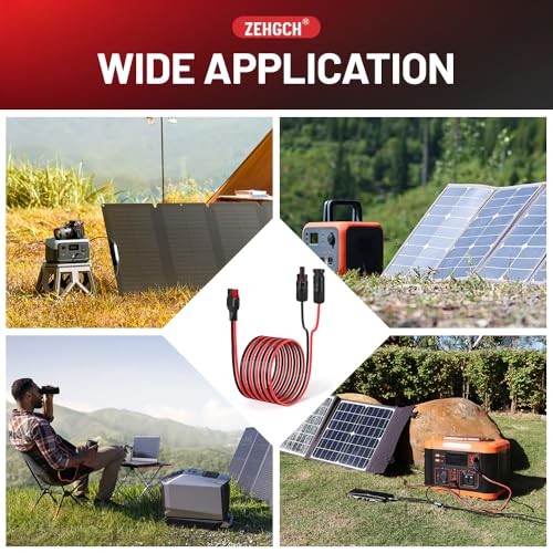 Solar Panel Cable Connector Kit with 10AWG Heavy-Duty Tinned Copper Charge 6FT