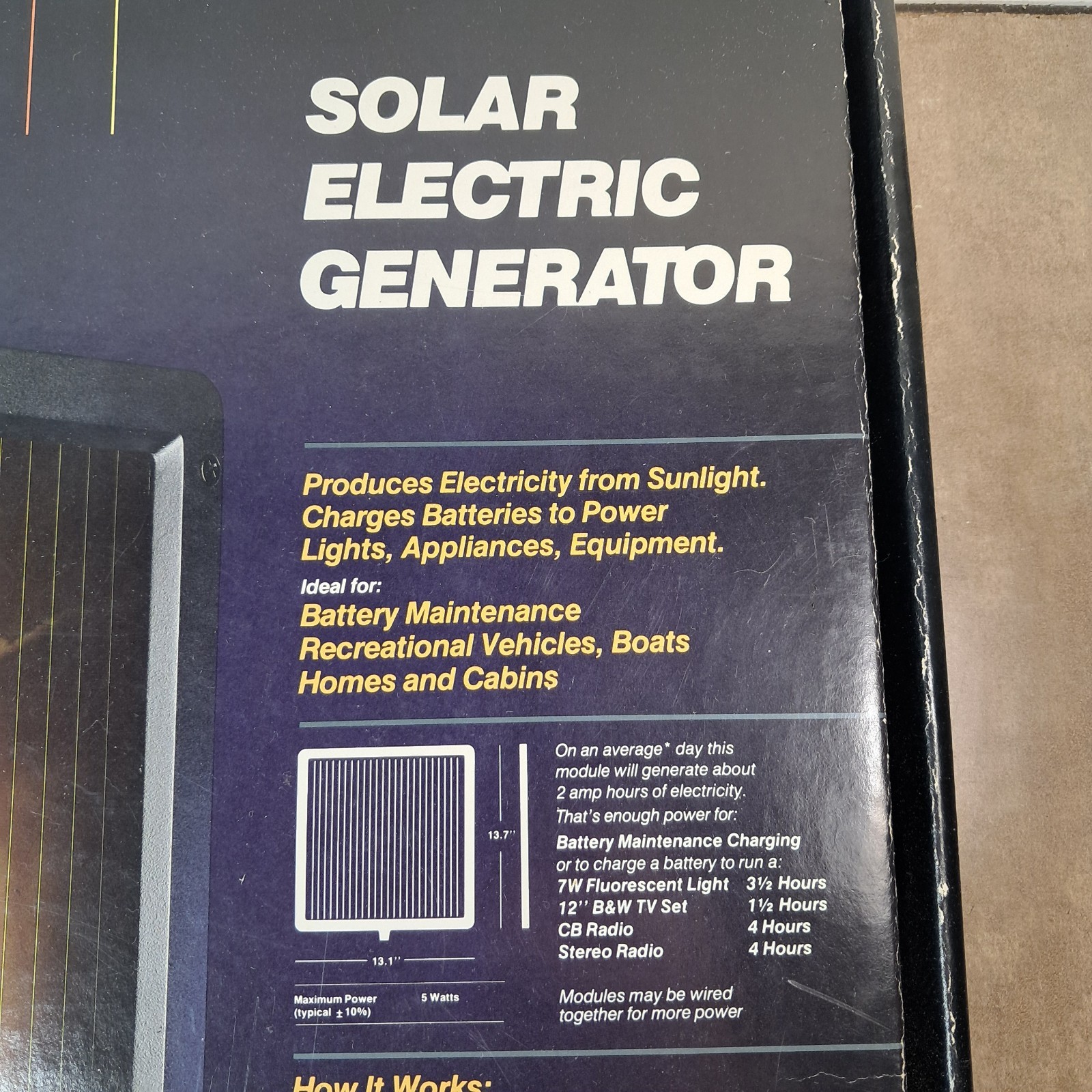 ARCO Solar Genesis G100 5W Thin Film Solar Panel Module USA