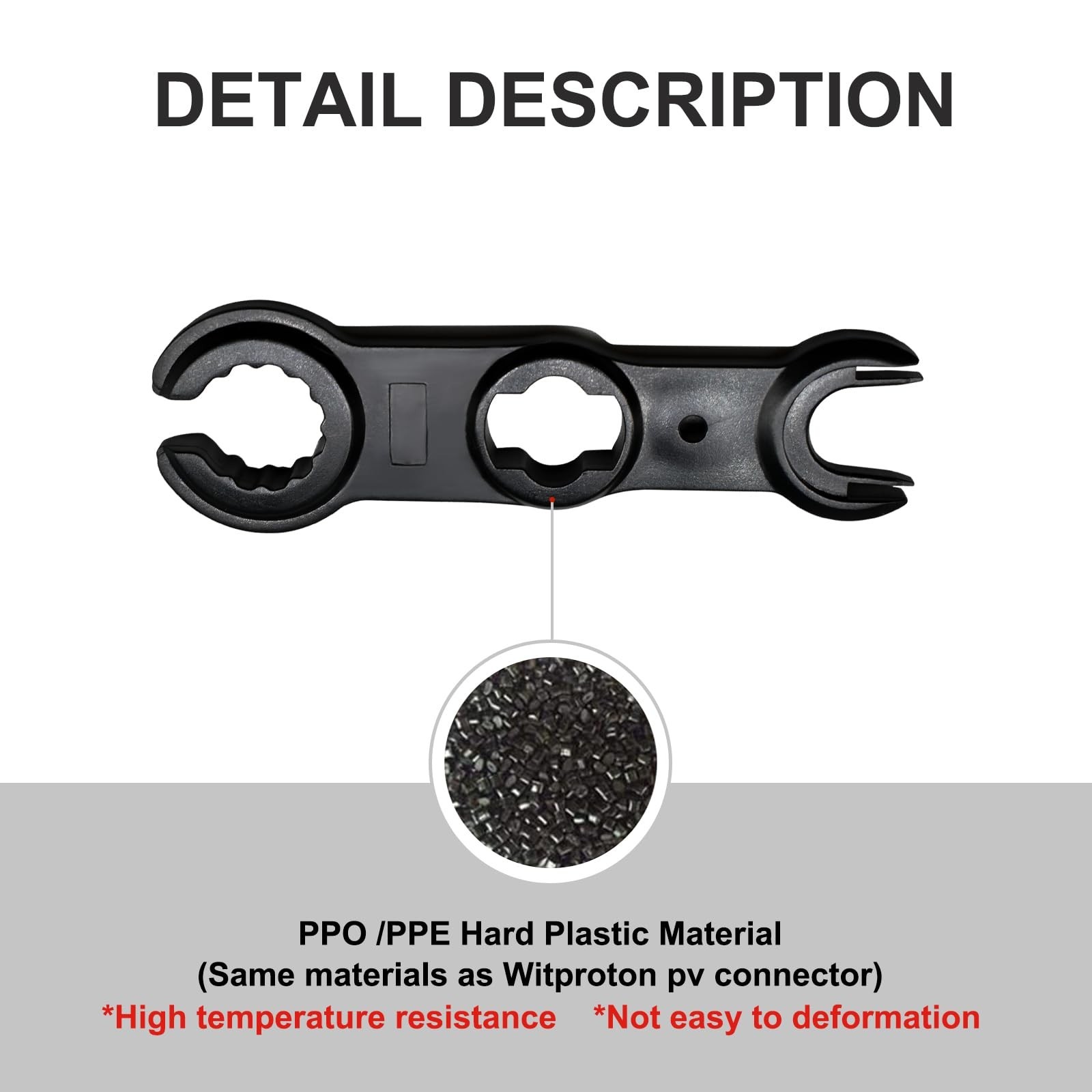 PPO PPE Hard Plastic Spanner for PV Solar Connector (2pcs spanners)