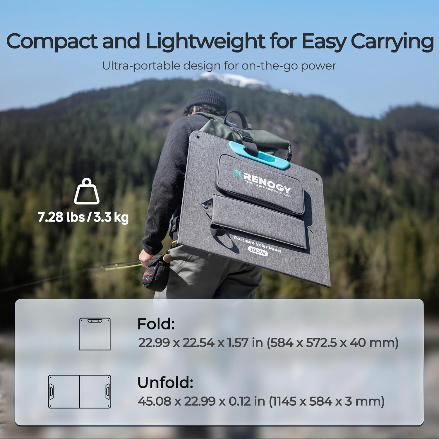 25% Efficient 100W Solar Power Kit – Foldable Design for Easy Travel & Setup