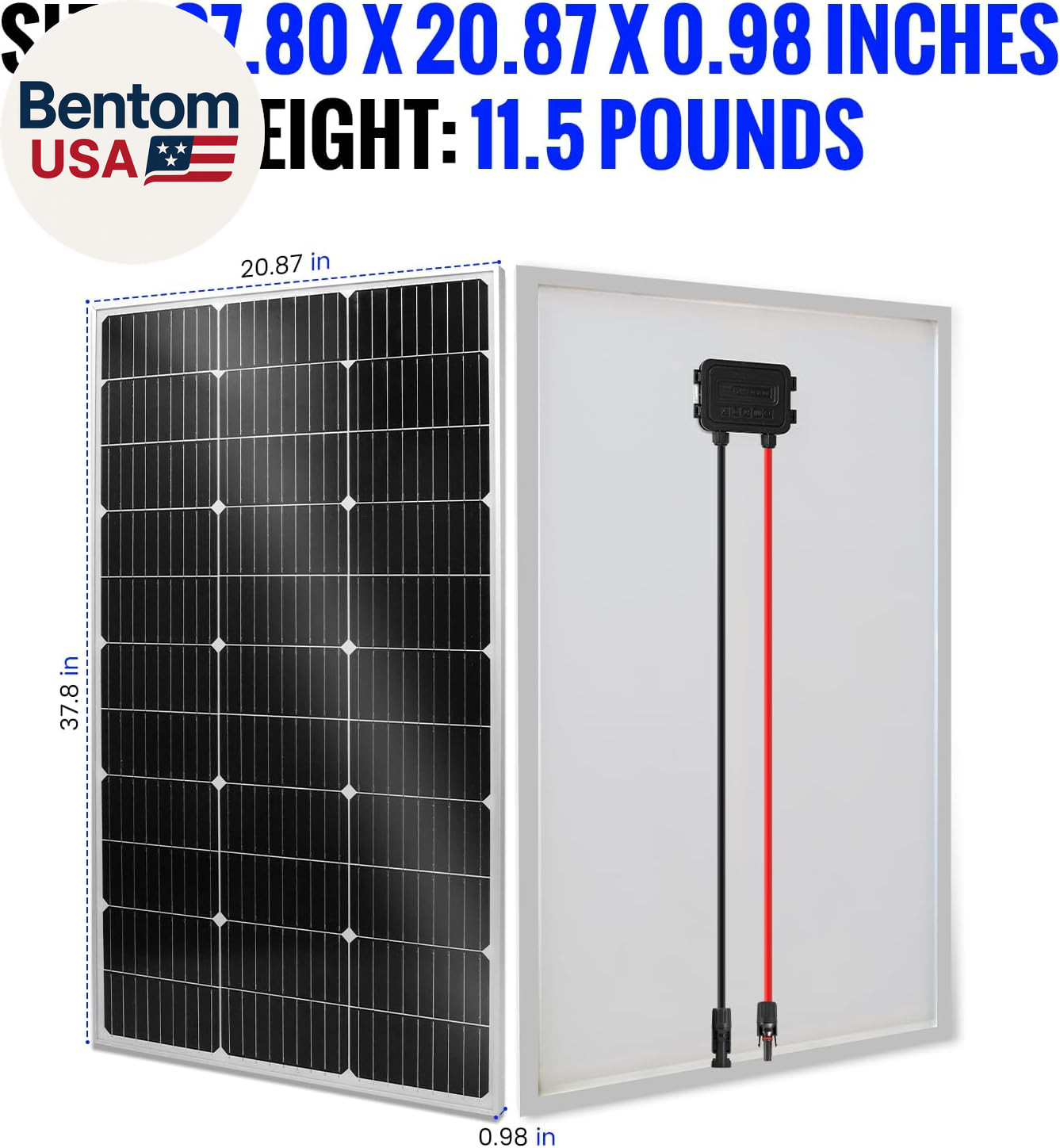100W Monocrystalline Solar Panel Kit with 30A PWM Controller – 12V/24V High Effi