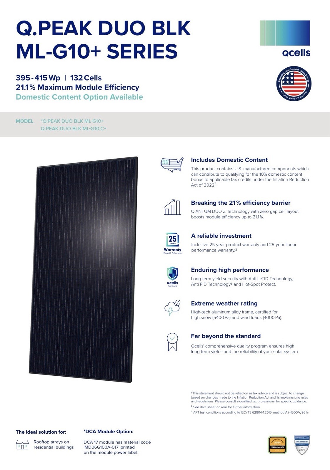 14 Qcells Q.PEAK DUO ML-G10+ 400W Monocrystalline Solar Panel High Efficiency