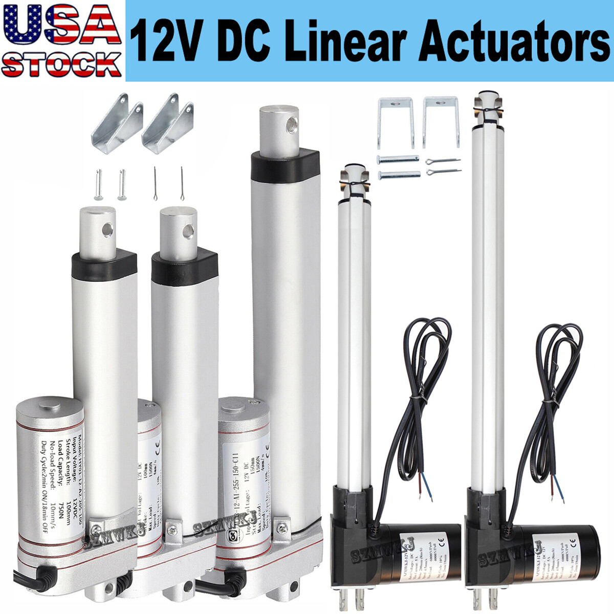 Heavy Duty 12V 6000N 1500N 1000N Linear Actuator DIY Solar Tracker Door Open CL