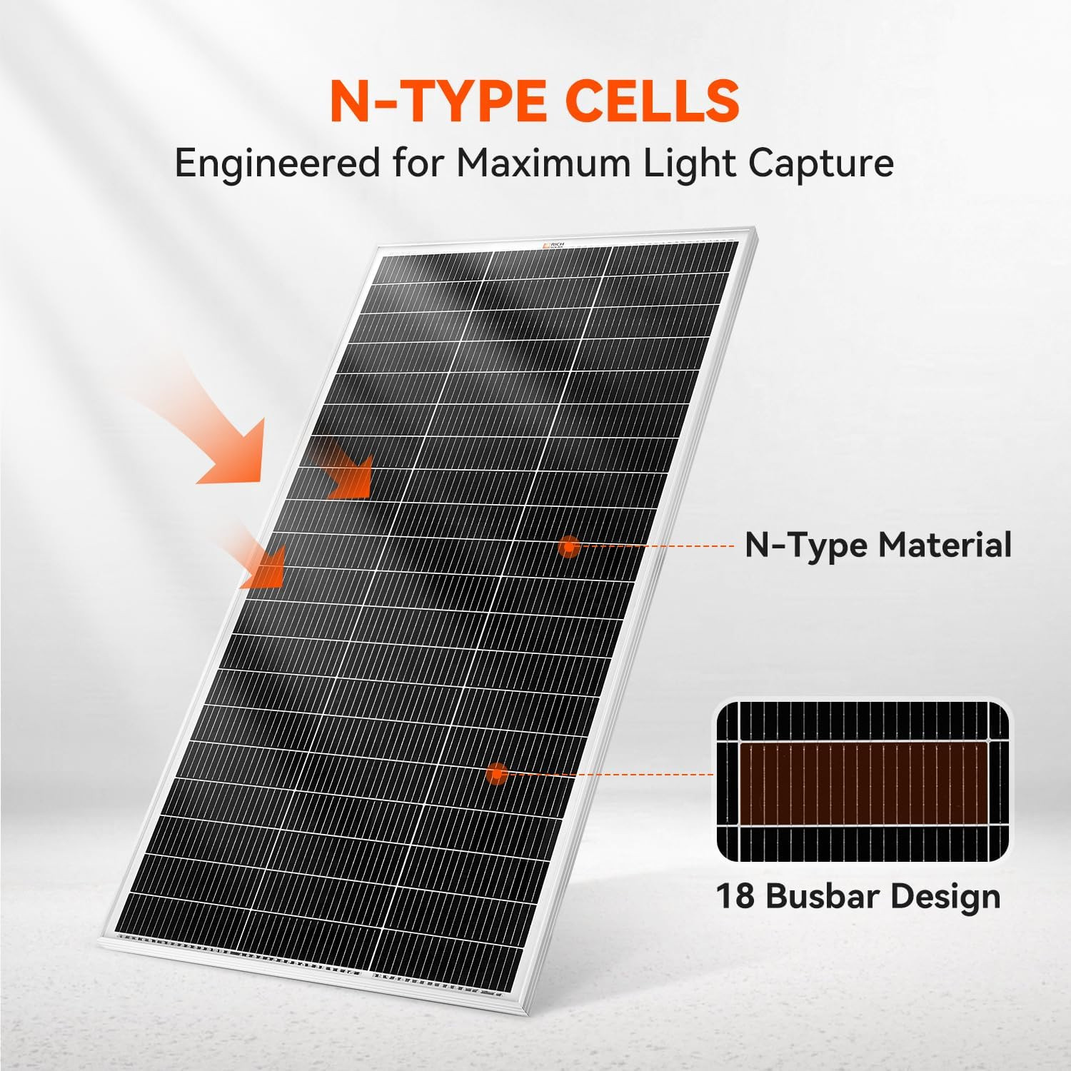 RICH SOLAR 200 Watt 24 Volt 9BB Cell Monocrystalline Solar Panel High Efficiency