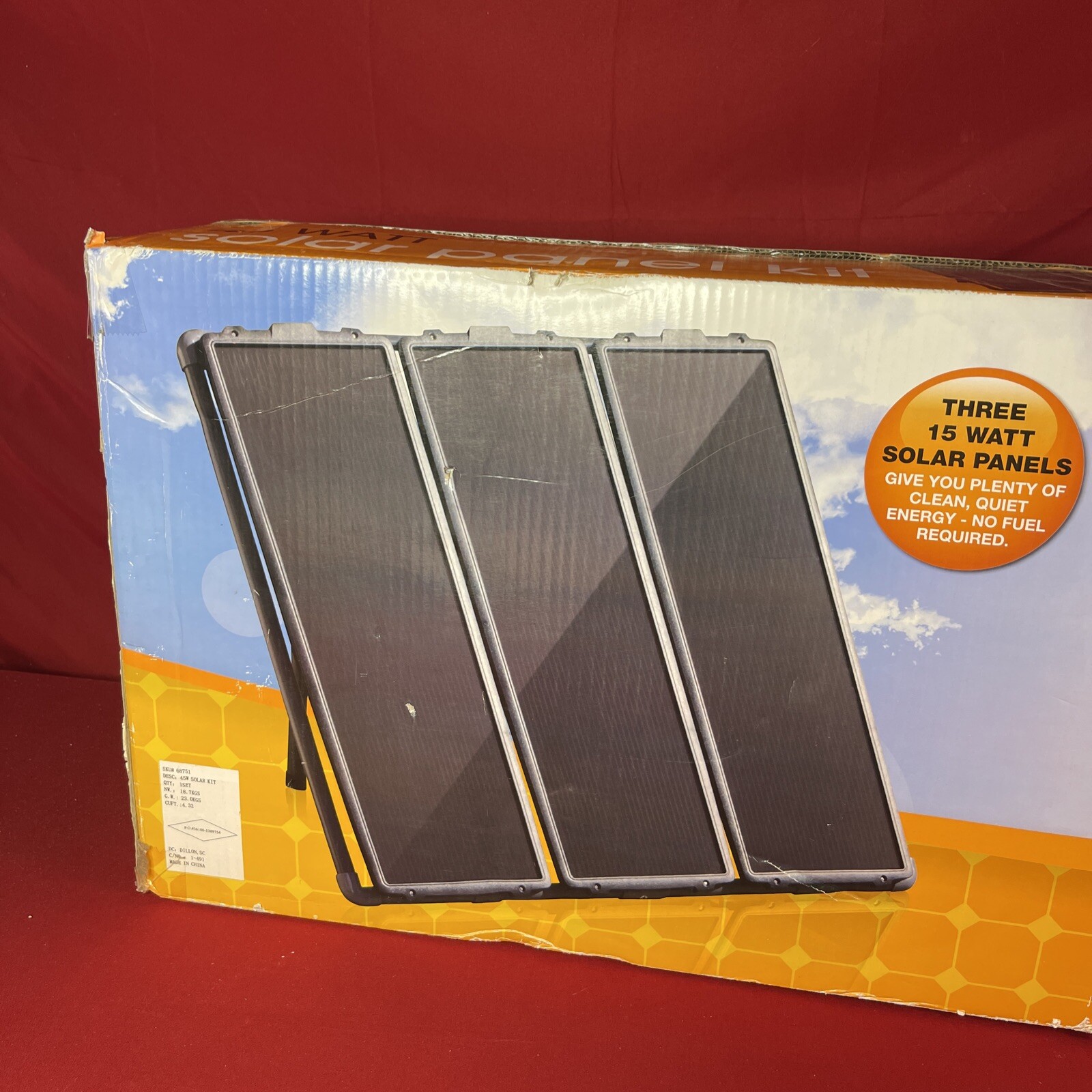 Solar Power Kit Chicago Electric Power Systems 45 Watt Portable – New!