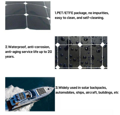 350W 18V Flexible Solar Panel Module Battery Charger Car Outdoor RV Marine