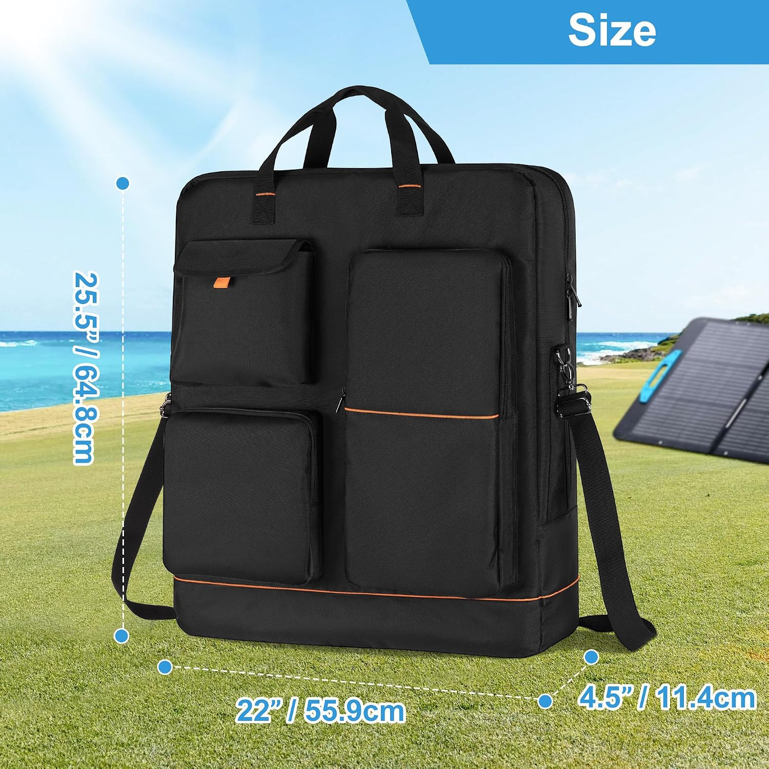 Solar Panel Bag, Carrying Case Compatible with Anker SOLIX PS30 PS100 PS200, Dou
