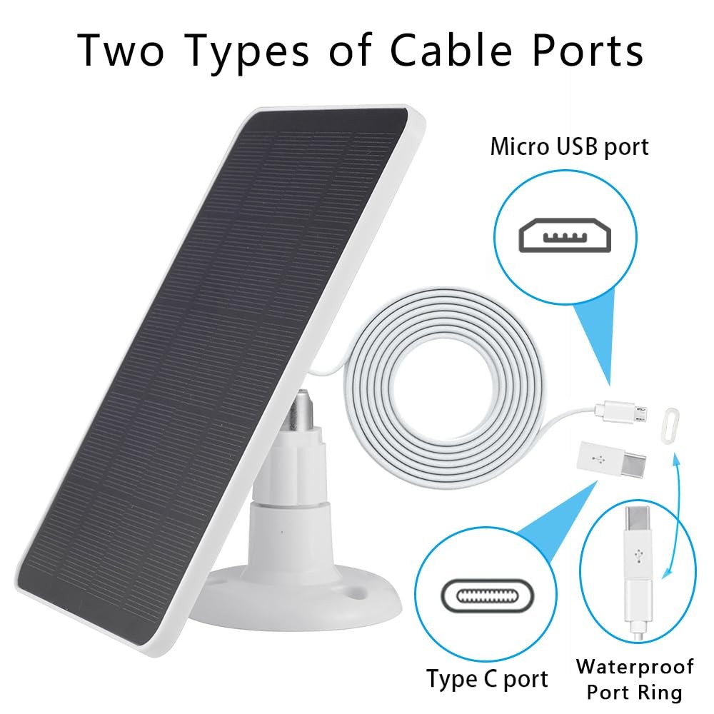 Solar Panel Compatible with SimpliSafe Outdoor Camera Series 2 Wireless, 4W 5V
