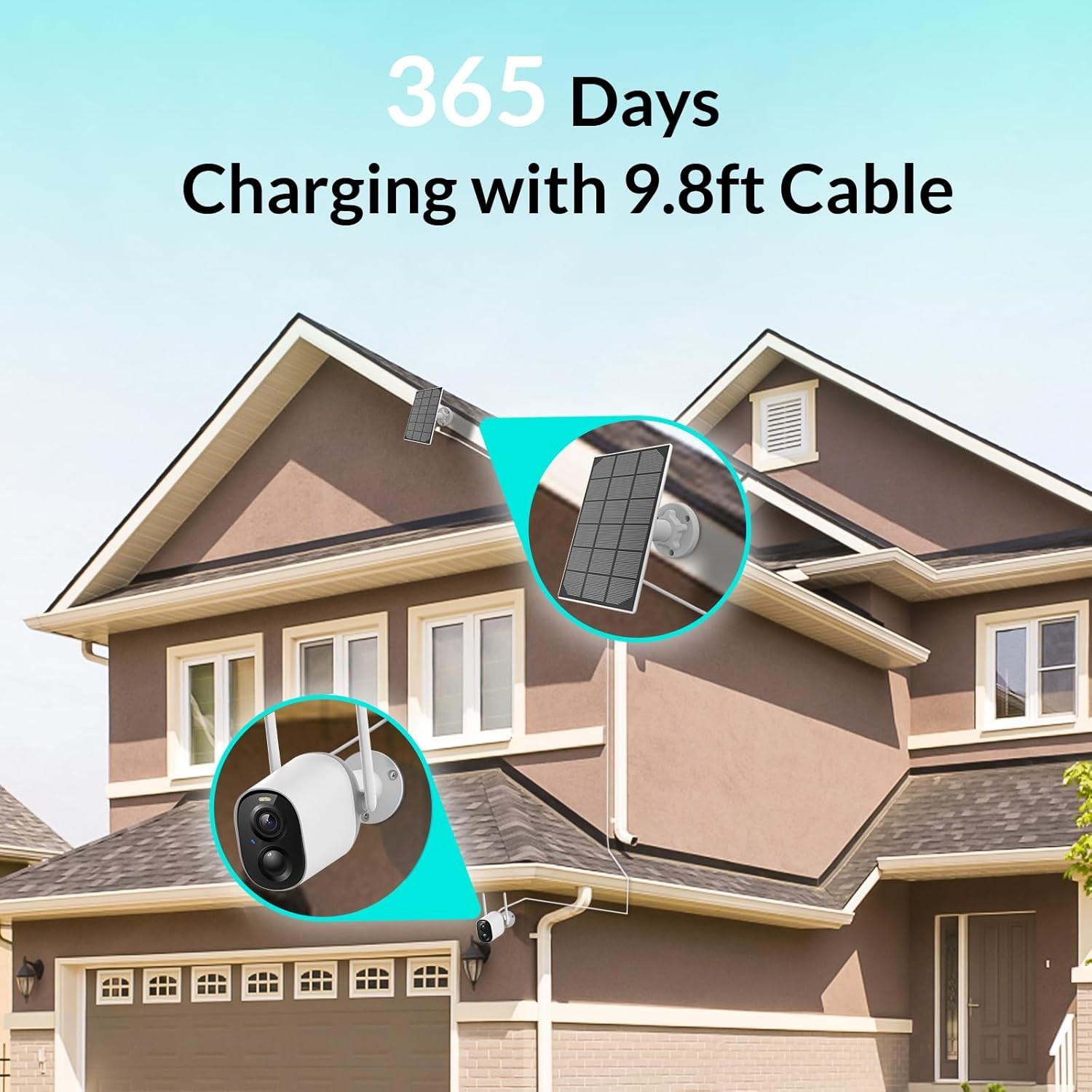NETVUE USB Solar Panel Charger for Security Cameras