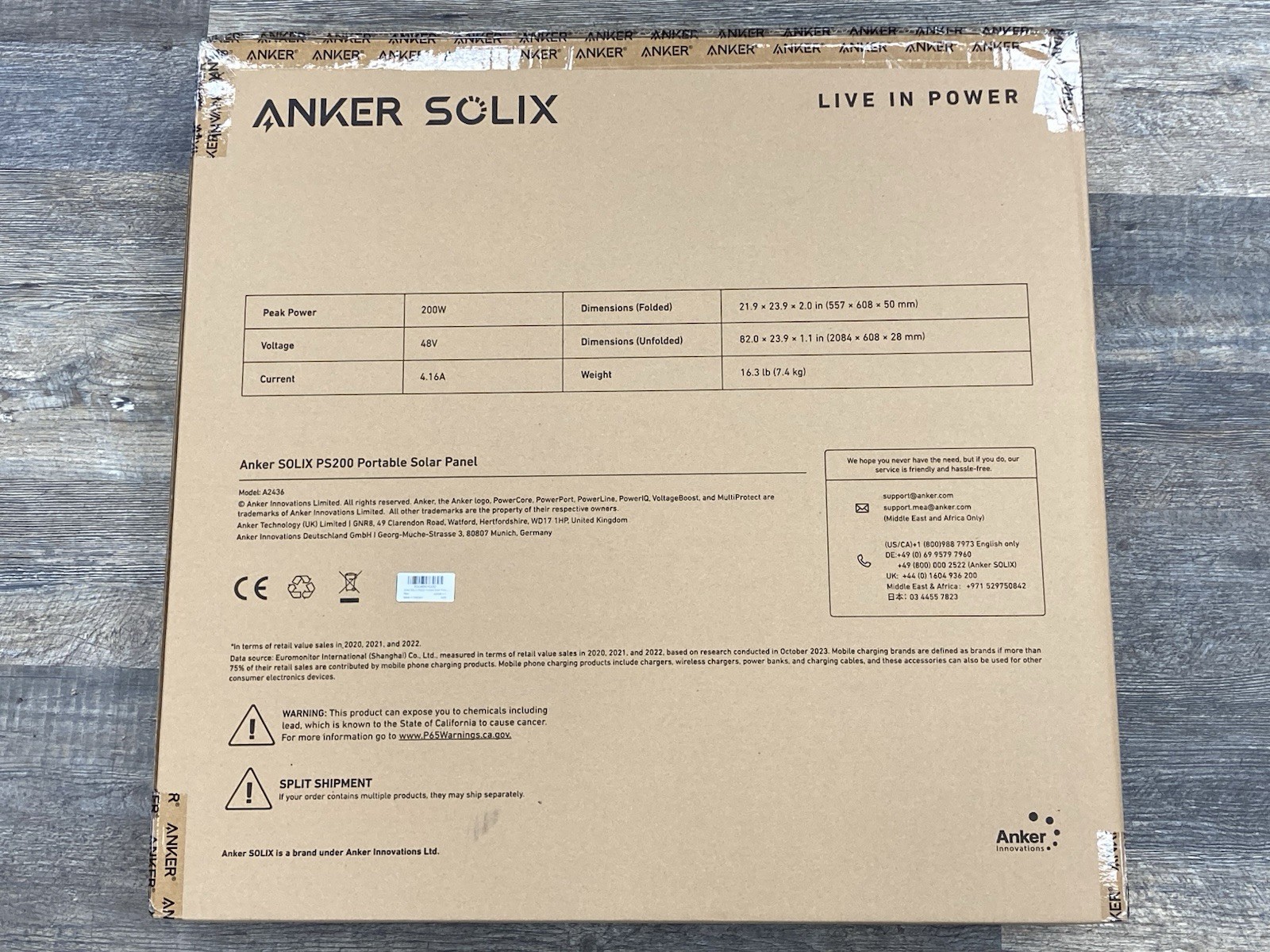 New Anker SOLIX PS200 Solar Panel 200W Foldable Portable Charger
