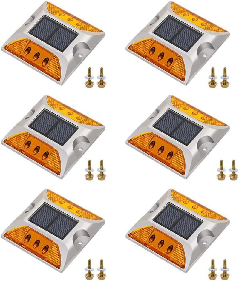 High Brightness Solar Road Markers – Waterproof Reflective Lights (6 Pack)
