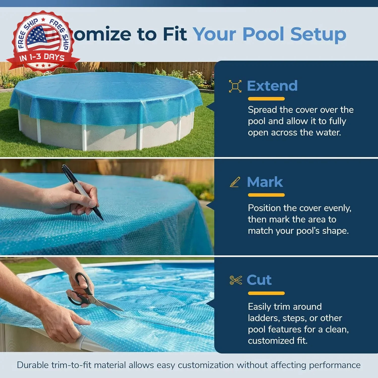 Blue Wave 21-ft Round Solar Pool Cover 8-Mil Blue – Solar Cover for Above Ground
