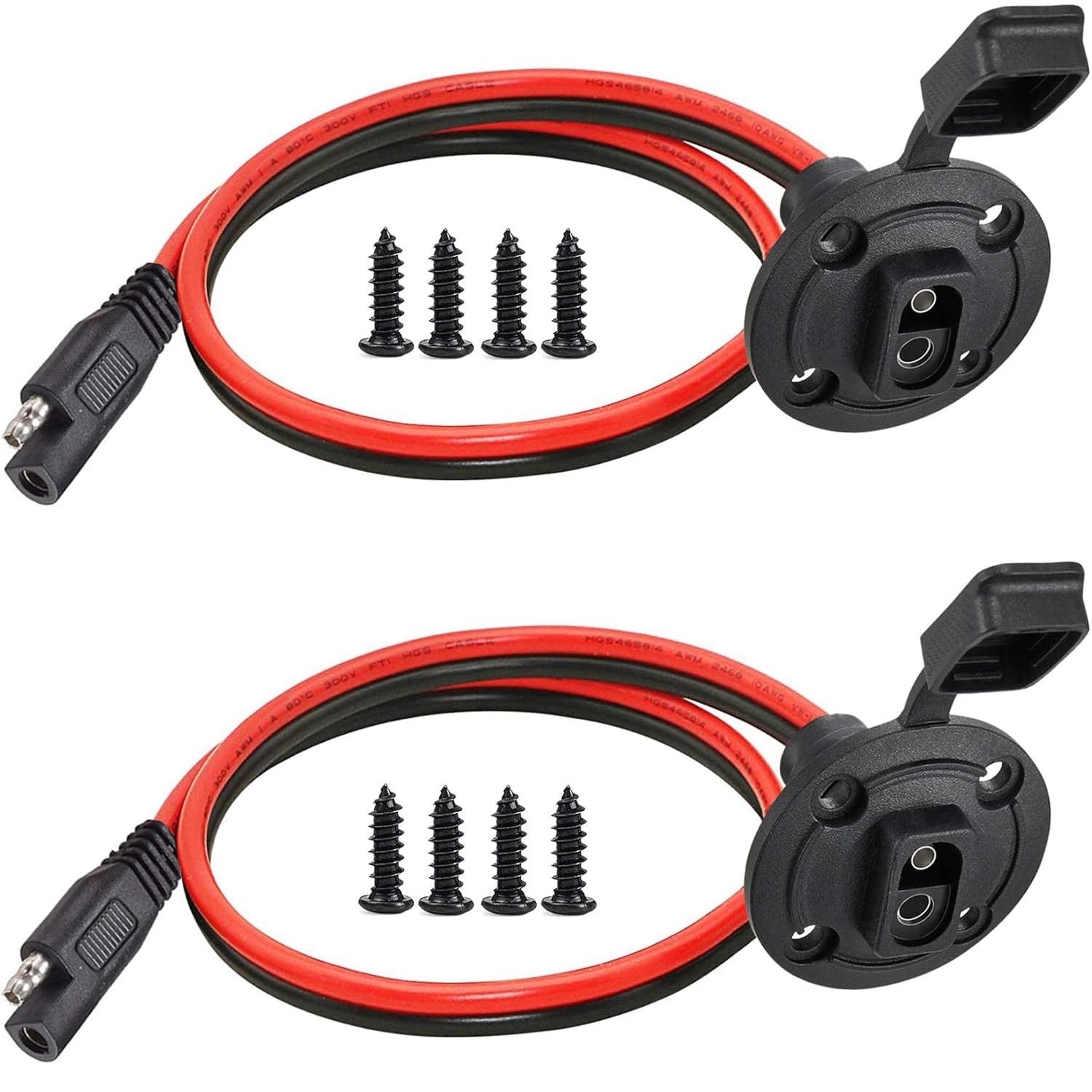 16AWG SAE Power Socket, Weatherproof Socket Sidewall Port,Quick Disconnect Wi…