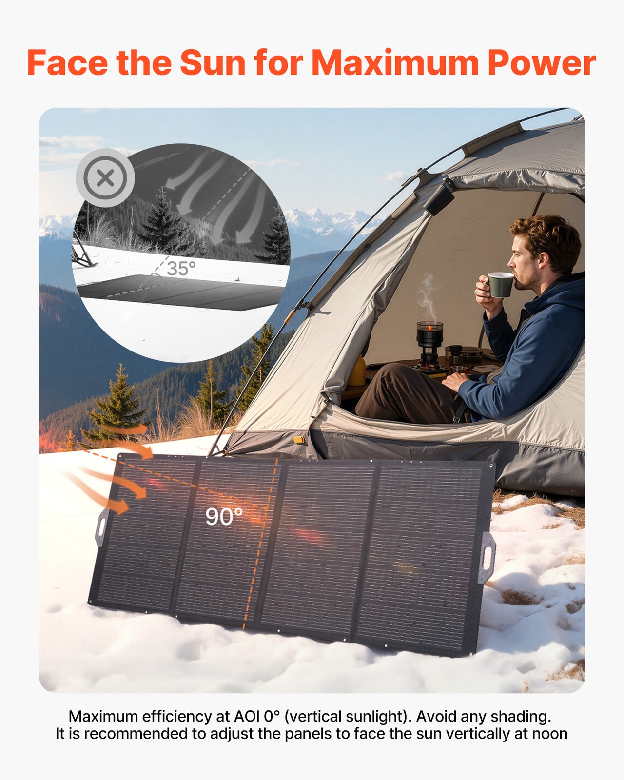 VEVOR 400W Foldable Solar Panel 24% High-Efficiency Portable Mono Solar Panel
