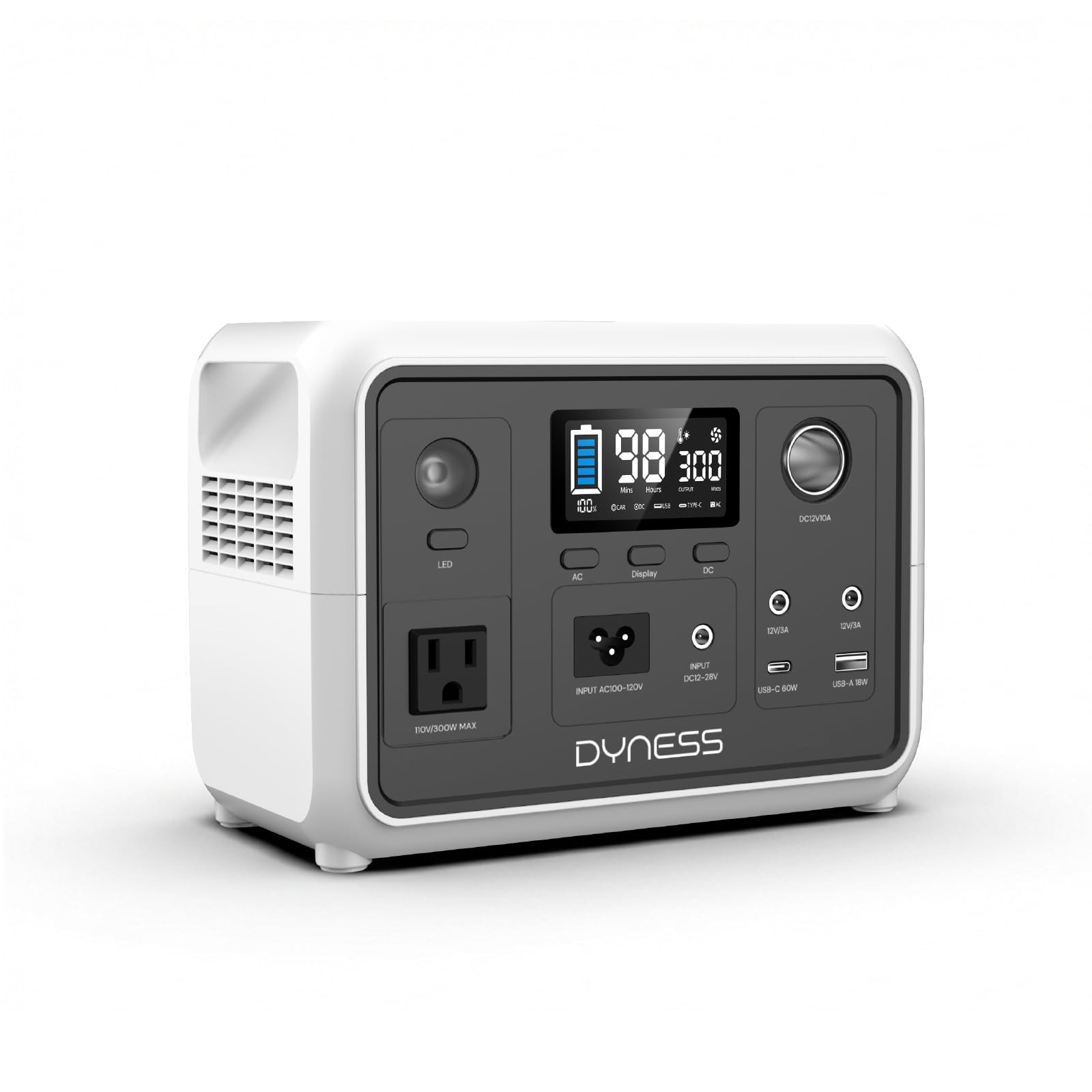 DYNESS Portable Power Station 300W 256Wh Solar Generator LiFePO4 Camping Backup
