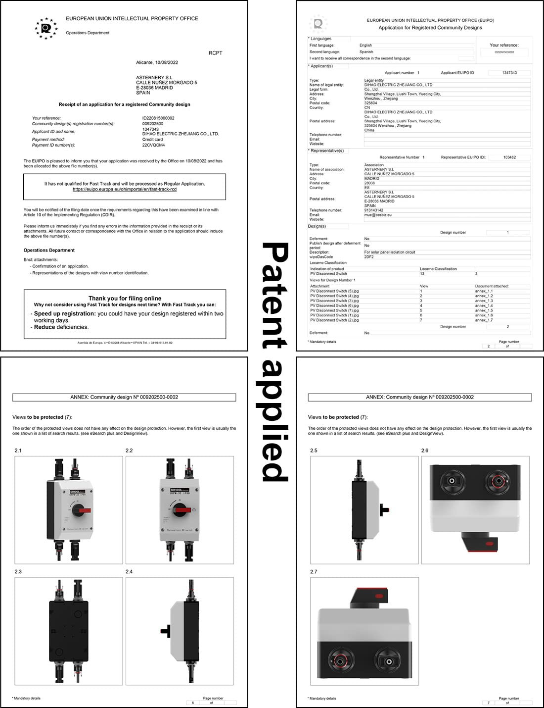 Solar Disconnect Switch,32 Amp DC600V,2 String 2 in 2 Out Isolator,Ip66 Waterpro