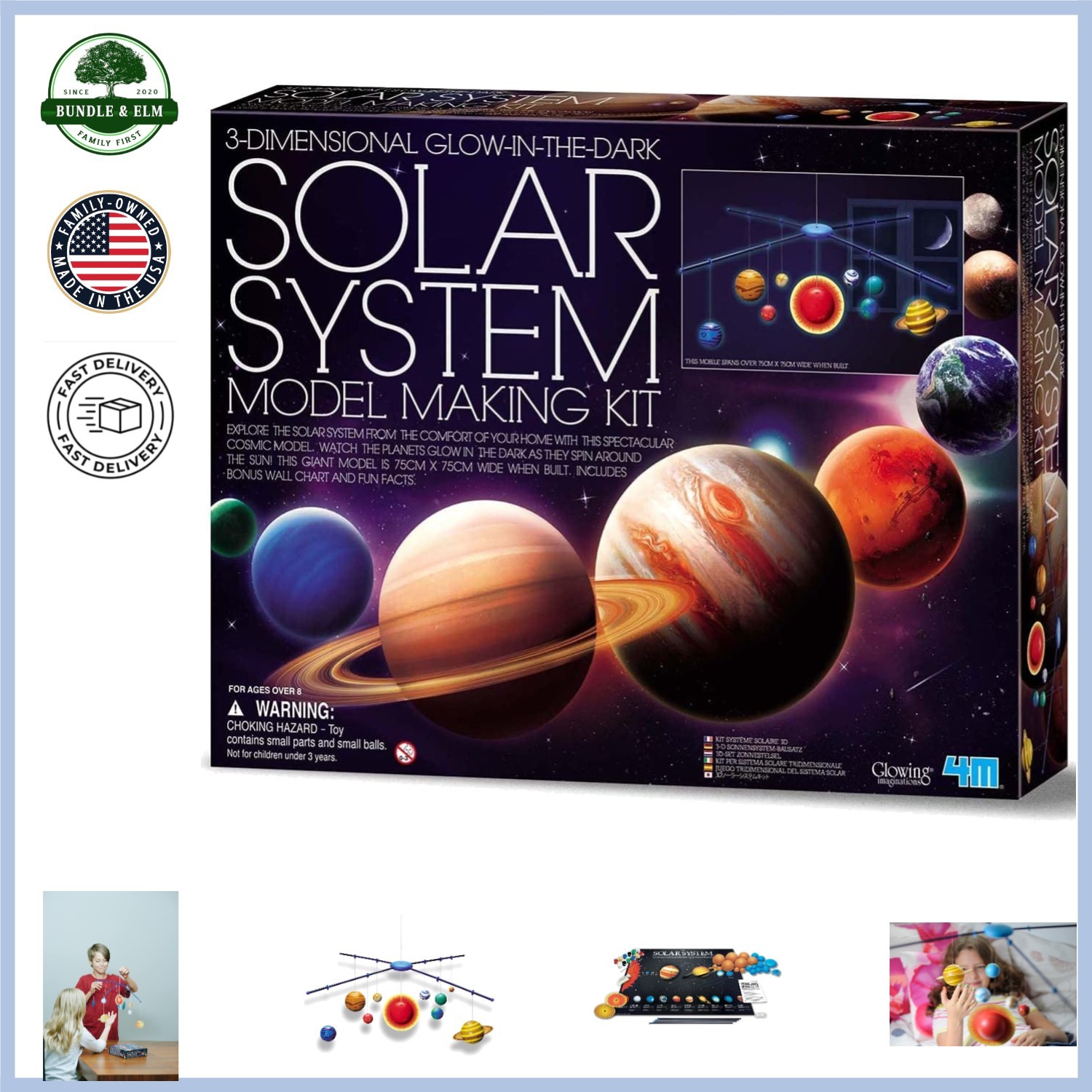 3D Glow-in-the-Dark Solar System Mobile Kit for Kids – DIY Educational Craft