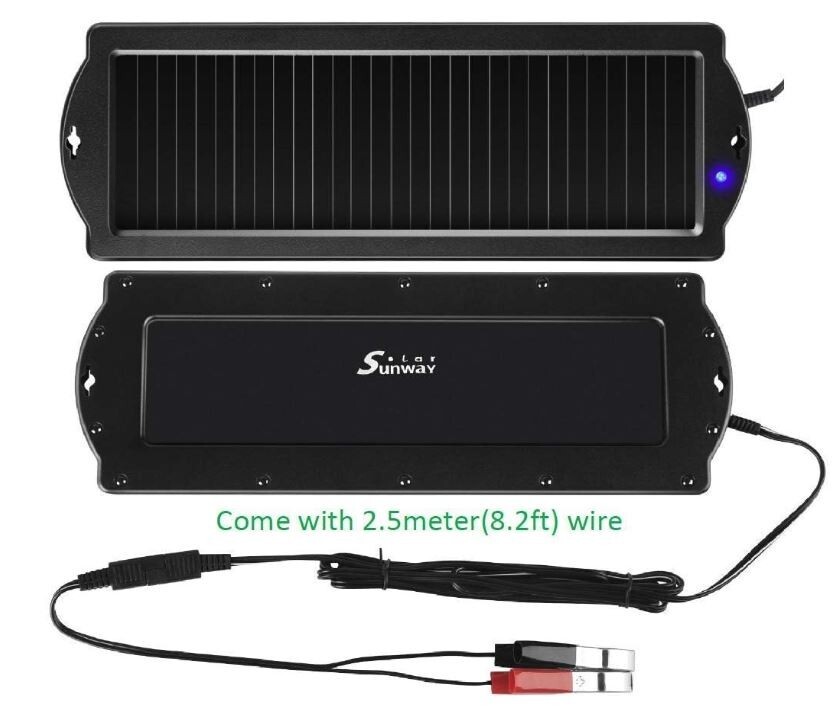 Sunway Solar Car Battery Trickle Charger & Maintainer 12V Solar Panel Power Batt