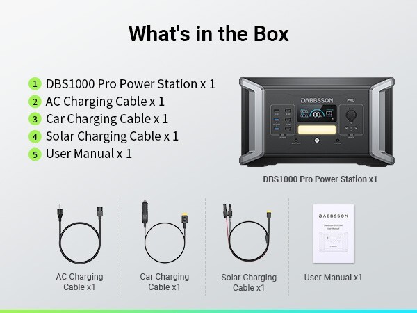 Dabbsson 2048Wh 3600W Portable Power Station w/ Parallel Connector for Home Rvs