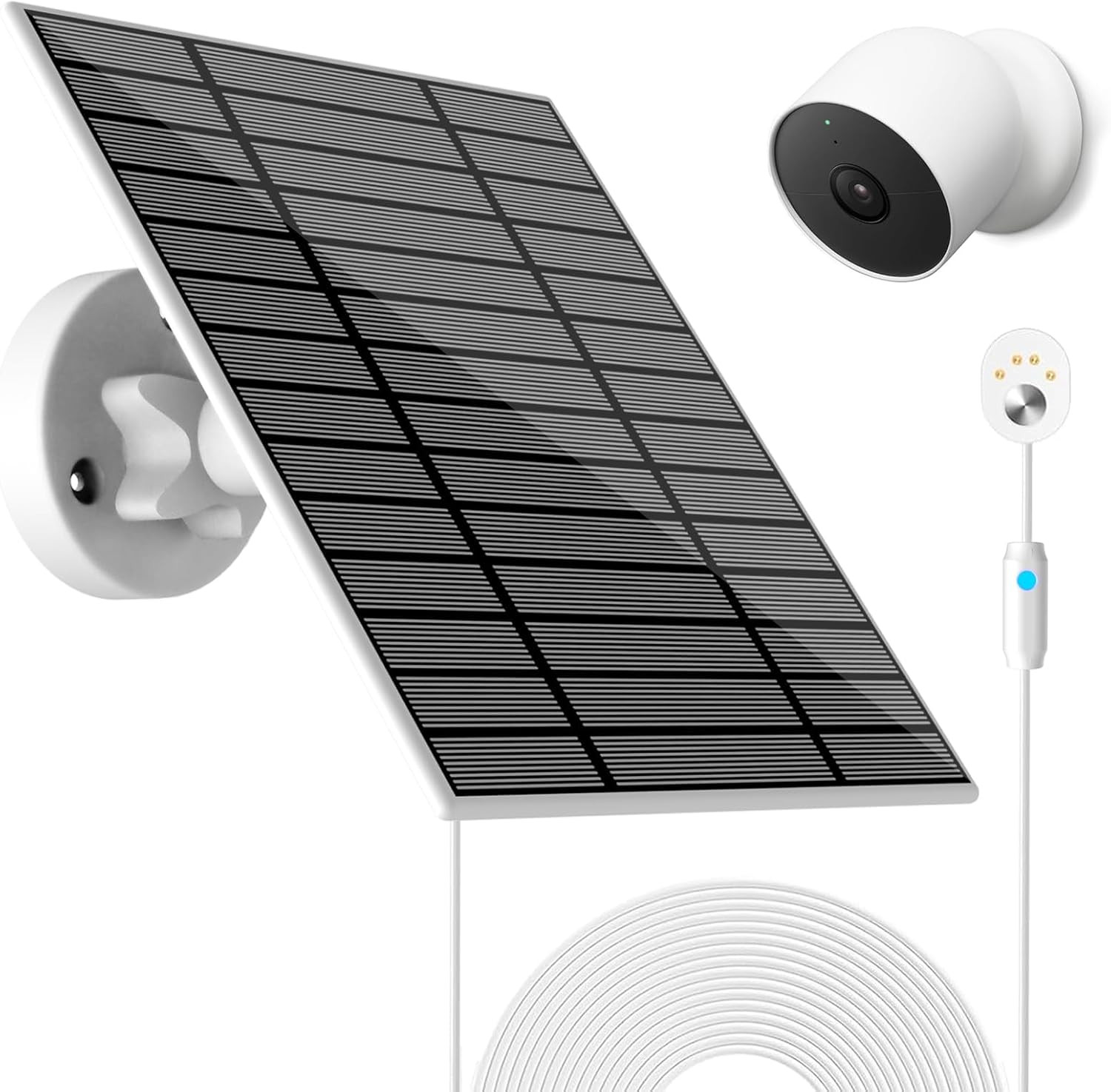 6W Solar Panel Compatible with Google Nest Camera Outdoor & Indoor (Battery Vers